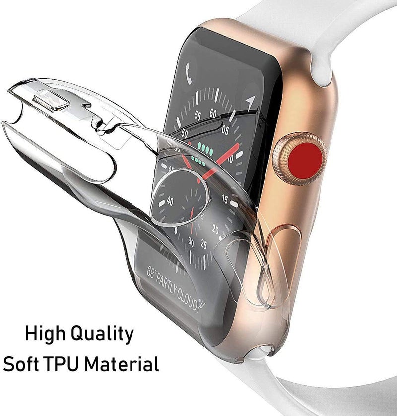 JULK [2-Pack] Julk 42mm Case for Apple Watch Series 3 Series 2 Screen Protector, Overall Protective Case TPU HD Ultra-Thin Cover for iWatch, 2 Transparent - Image 5